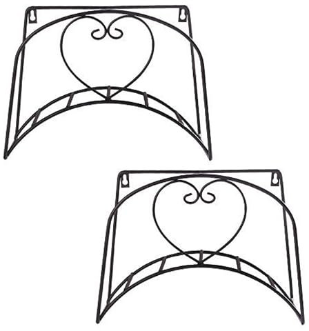 2er Set Gartenschlauchhalter aus Gusseisen | Wasserschlauchhalterung mit Motiv [Herz] - Gartenschlauchaufhänger [Wand Montage] - Schlauchbutler für Garten, Hof, Garage | Schlauch Aufhängung aus Metall