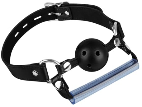 EIS, BDSM, Knebel, Knebel in Trensen-Optik, austauschbare Knebel, perforierter Ball, größenverstellbar