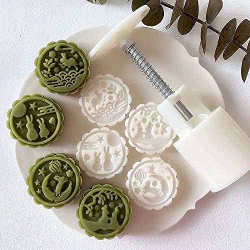 Mid-Autumn Festival Bunny Party Mung Bean Cake Mooncake Mould, DIY Pastry Accessories Mung Bean Cake Kitchen Tools(A)