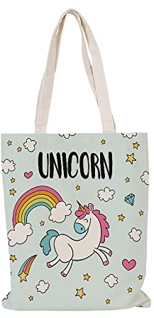 Jutebeutel Regenbogen Einhorn Tote Bag Baumwolle und Hanf Stoffbeutel Große Kapazität Stofftasche Faltbar Jutetasche Langlebig Baumwolltasche Bedruckt Stoffbeutel zum Bemalen Waschbar 30x40cm/3 Pcs