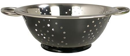 Stainless Steel Colander with 2 Handles, Colander Sieve, Straining Base and Draining, for Pasta/Vegetable/Spaghetti/Fruit, Dishwasher and Rust Proof, Size: 24cm (GREEN)