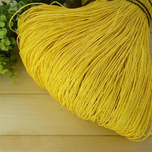 Hilo de paja de rafia natural de verano de 600 m, hilo de paja de papel de ganchillo, manualidades para hacer manualidades, para tejer sombreros, bolsos, cestas, material de ratán