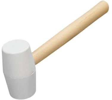 Maillet en Caoutchouc, Marteau d'installation en caoutchouc avec maillet en caoutchouc léger et tête blanc pour la construction de piquets de tente DIY Carrelage, Pose de Briques, 250g