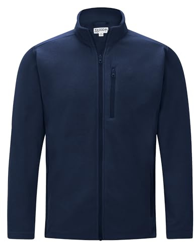 33,000ft Mens Fleece Jackets Lightweight Warm Full Zip Microfleece Midlayer