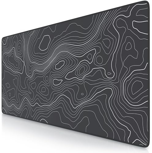TITANWOLF - XXL Mouse Mat - Mouse Pad 900 x 400 x 3mm –Speed Gaming Mouse Pad - Extra Large - Table Mat Large Size - improved Precision and Speed – Topography