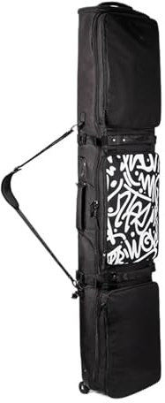 RVIFY Snowboard Bag Skitaschen für Erwachsene, 158 cm, 168 cm, große Roller-Snowboard-Tasche mit Rucksack, einzelne Umhängetasche, Snowboard-Abdeckung Skiausrüstung(Graffiti 168)