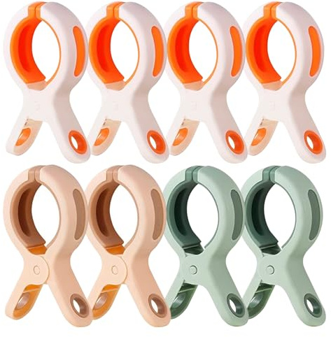 8 Stück Große Handtuchklammern, Strandtuch Klammern, Winddicht Wäscheklammern, rutschfeste Wäscheklammern Große,Wäscheklammer für Tägliche Wäsche, Badetuch, Bettwäsche, Dicke Kleidung,Sonnenliegen