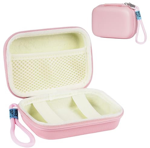 Ainiv Digital Camera Case, Compact Camera Pouch for Sony ZV-1/for Ricoh GR/for Casio zr1000/for Canon G7/SX720/for Panasonic ZS110, Travel Cameras Storage Holder for Accessories SD Card (Pink)