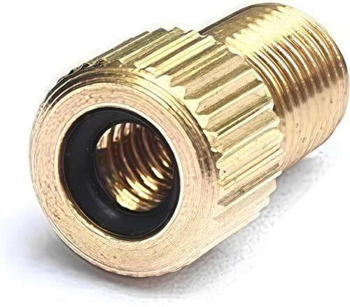 2Pcs Bicycle Valve Adapter, Copper Plated, with Seal Ring for Bike Pump and Tire Repair