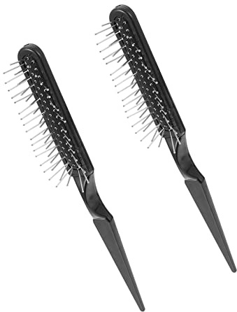 Beaupretty Lot De 2 Brosses à Cheveux En Acier Queue De Rat, Brosse Démêlante Antistatique, Pinceau à Taquiner Pour Coiffeurs Professionnels Et Coloration, Coiffage Précis Et Crêpage