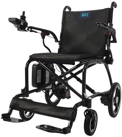 Fauteuil roulant électrique pliant ultraléger en fibre de carbone 10.8kg MAS Mobility Aid Social Marque espagnole Le fauteuil roulant électrique pliant ultraléger de qualité et avec garantie 100%