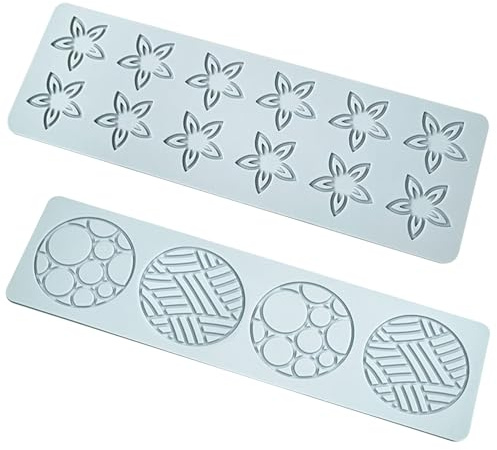 Stampi Tuile in silicone per fiori e forme geometriche, 2 pezzi, stampi in pizzo per decorare torte fai da te, facile rilascio, cottura al forno per decorazioni di dessert alimentari