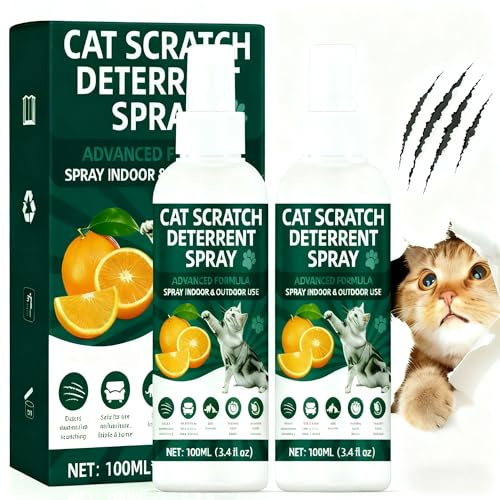 Cat Repellent Spray 200ml, Natural Cat Deterrent Spray Indoor Outdoor, Anti Scratch Chewing & Marking Kitten Training for Furniture Sofa Carpet Plants Protection, Pet-Safe & Non-Staining