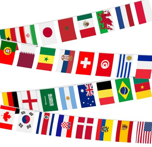 Bandera Banner 190 pies 200 banderas País vibrante Banderines impermeables Resistente a la decoloración Internacional para fiestas Celebraciones de eventos deportivos - Bandera Banderas de país