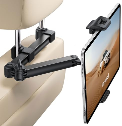 Lamicall bilnackstödshållare för surfplatta – [vikbar klämma] utdragbart bilsurfplattefäste för barn, 360° roterande baksätesfäste för iPad Pro 13/11/10,5/9,7, Air Mini 7 6 5 4 3, Tab, telefon, 5,4–13