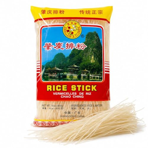 Rice Stick Vermicelli di Riso 400g – Spaghetti di Riso Asiatici Senza Glutine – Ideali per Wok, Zuppe, Pad Thai e Piatti Orientali