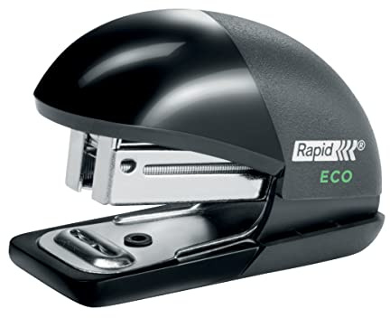 Rapid ECO Mini-Tacker, kleines Heftgerät aus recyceltem Kunststoff, in Reisegröße, für zu Hause, Büro oder Schule, Teil der ECO-Reihe, schwarz, 24846201 | Mini-Heftgerät heftet bis zu 10 Blatt, kompaktes reisefreundliches Design für Schreibtisch, Schule oder Zuhause