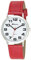 Ravel - Damen - Armbanduhr mit großen Ziffern - Rot/silbernes Ton/weißes Zifferblatt