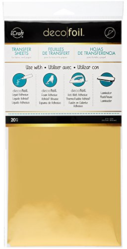 Thermoweb Deco Foil Deko-Folie, Transferfolie, 15,2 x 30,5 cm, Gold, 20 Stück, Schaum, 6 Inches x 12 Inches