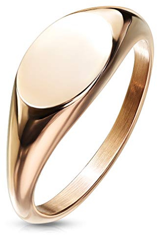 Bungsa Siegelring klassisch Rosegold für Damen und Herren aus .316L Edelstahl