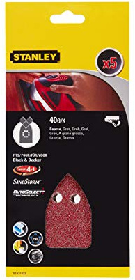 STANLEY STA31432-XJ 5 Hojas de lija para Multilijadora, Marron
