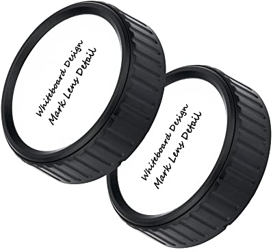 2 Stück JJC Novel markierbarer Objektivdeckel hinten für Olympus & Panasonic M4/3 Mount Objektiv – Geschriebenes Objektivdetail auf weißem Deckel Besser organisiert
