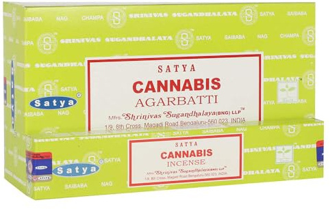 12 Packs of Cannabis Incense Sticks by Satya
