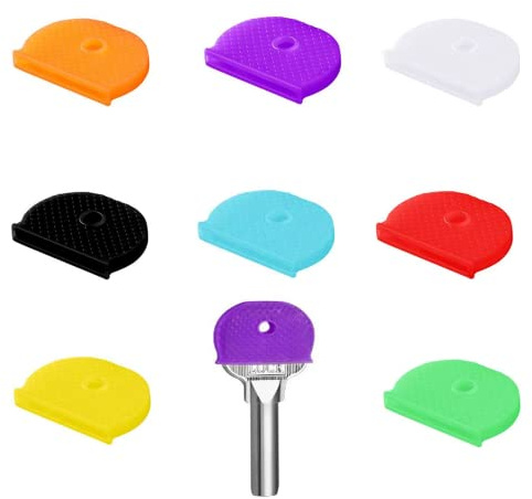 FYACCD 8 Stück Schlüsselkappen, Halbkreisförmig Schlüssel Kappen, Silikon Key Caps Covers, für Hausschlüssel-Etiketten