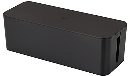 KANKOO Hide Wires Cable Management Box Wire Tidy Cable Storage Wire Hiders Cable Tidy Box Large Cable Box Cable Organiser Desk Cable Tidies Plug Box Large Black