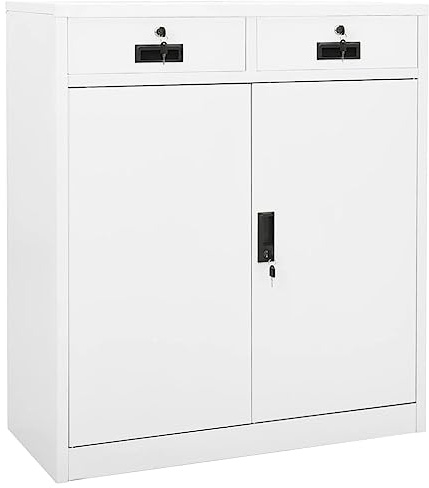 vidaXL Armoire de Bureau Meuble de Classement Meuble de Rangement Stockage de Fichiers Armoire de Rangement Blanc 90x40x102 cm Acier