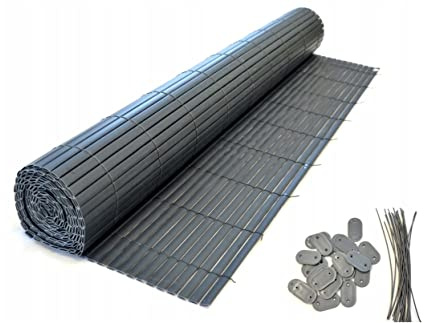 Dixiestore Abdeckmatte Doppelseitige PVC-Sichtschutzmatte Balkonverkleidung Praktisch Guter Sichtschutz Kostenloser Montageeinsatz 1 Stück Anthrazit 1 x 3 m