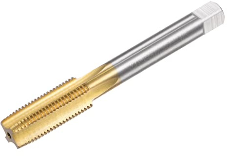sourcing map Gewindebohrer M12 x 1,25mm Rohrgewindeschneider M35 HSS Einschnittgewindebohrer Linksgewinde Titanbeschichtung Maschinengewindebohrer für Elektrisch Bohrer Fräser Industrie