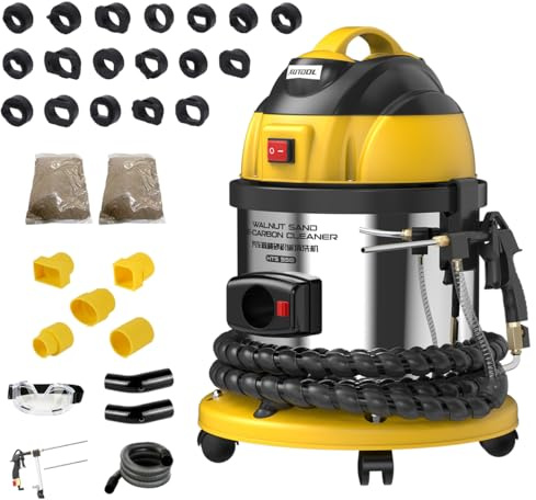 AUTOOL Walnut Blaster, Walnut Sand Blasting Kit Engine DE-Carbon Machine,Intake Manifold/Intake Valves/Exhaust Valves/Pipe Valve, Sand Blaster for Carbon Deposit Removal with 2kg Sandblasting Grit