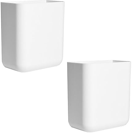 LIFKOME 2Pcs Punch-Free Wall Storage Box Mini Remote Control Holder Cell Phone Charging Rack White ABS Wall-Mounted Storage Bin Multipurpose Organizer for Bathroom and Bedroom