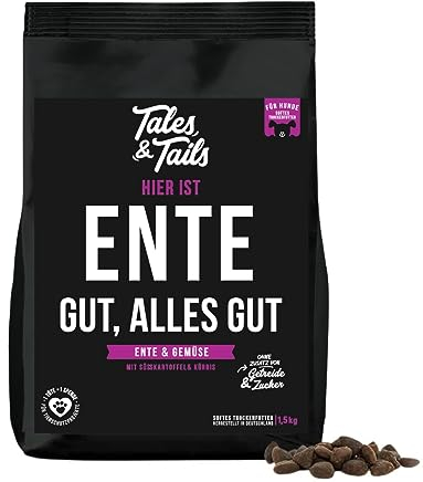 Tales&Tails getreidefreies Softfutter für Hunde I 70% Ente als einzige tierische Proteinquelle I Kurze Zutatenliste I ohne Zucker, ohne Zusätze | 1x 1,5kg