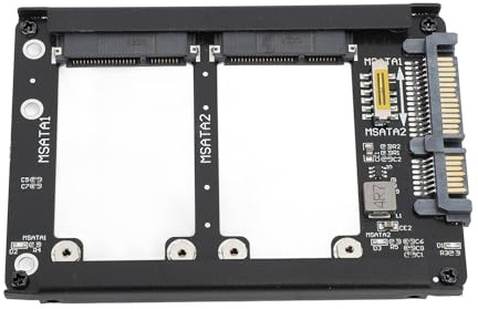 Adaptateur Double MSATA SSD vers SATA III 2,5 Pouces, avec Boîtier en Aluminium, Convertit 2 SSD MSATA en Adaptateur SATA 2,5 Pouces, Prend en Charge la Carte Adaptateur SSD SATA