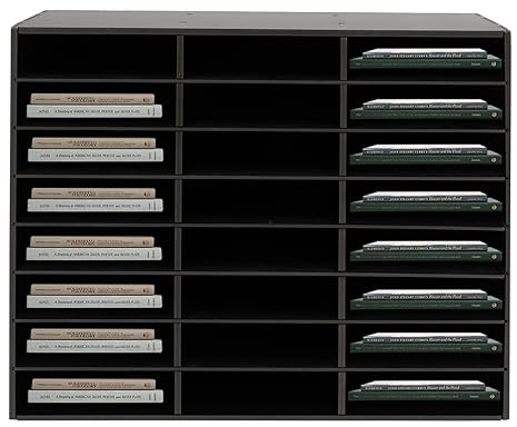 Ablagefächer, 24/36-Fächer-Literatur-Organisator, Büro Schreibtisch Organizer, Desktop-Aktenhalter Dokumentenlager, Dokumentenhalter, für Bücher, Zeitschriften (Schwarz, 73.7 * 30.2 * 59.6cm)