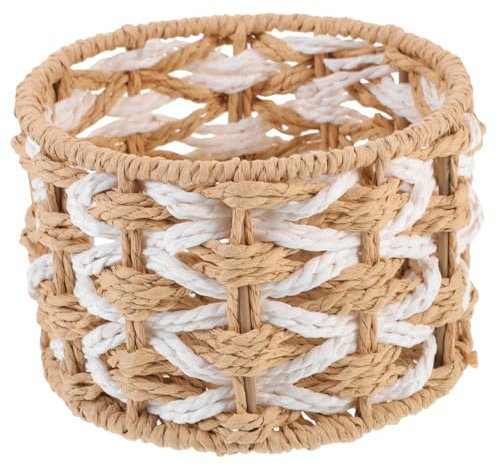 OFFSCH Aufbewahrungskorb Weidenkorb rattan utensilienhalter kleiner runder Korb für den einzug kühlkorb einkaufskorb Tablett Desktop-Korb Desktop-Spielzeugkoffer Papier