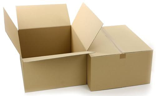 WePack 10 Stück Faltkarton 600x400x250 mm Außenmaß Versandkarton E-commerce Karton 2-Wellig Braun Kartonage Verpackung Postkarton Versandschachtel Paket Päckchen