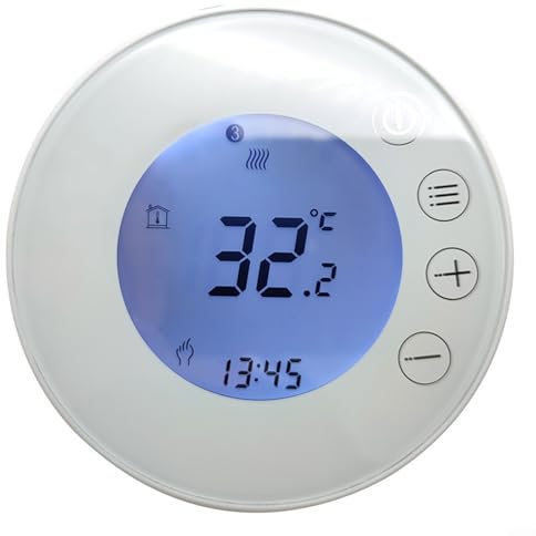 Termostato eléctrico de calefacción por suelo radiante, controlador de temperatura programable WiFi inteligente, pantalla táctil, para Tuya para Smart Life APP control remoto (GA WiFi blanco)