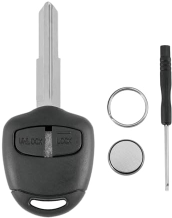 Carcasa de repuesto para llave de coche con 2 botones para Mitsubishi L200, Montero, Pajero, Shogun, Triton + destornillador + llavero + batería CR1616