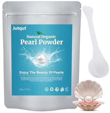 Jutqut Freshwater Pearl Powder Organic, 100g100% Natural Pearl Powder,DIY Skincare —DIY Antioxidant, Deep Cleansing, Pore-Shrinking, Anti-Aging Mask