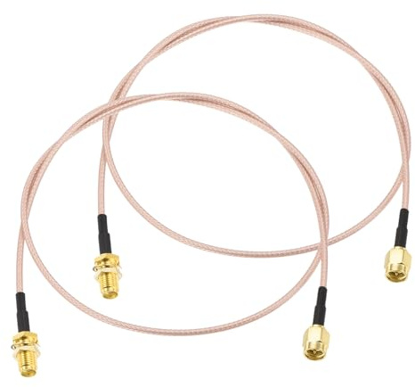 DMiotech 2 Pcs RG316 Coaxial Cable 24 SMA Male to SMA Female Connectors Adapter 50 Ohm Antenna Extension Cable for Router Antenna GPS LAN Common Devices