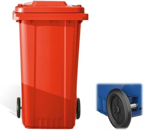 Bote De Basura para Exteriores con Tapa, Cubo De Basura con Ruedas De 30L-240L, Duradero para Uso Residencial, Comercial, Patio Trasero, Garaje Y Cubierta (Red 120L)