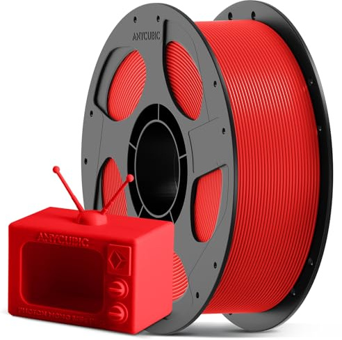 ANYCUBIC Hohe Geschwindigkeit PLA Filament 1.75mm, Refill Filament und Spool Kit,Bis zu 600 mm/s High Speed 3D Drucker Filament, Intelligente Identifikation, HS PLA Rot