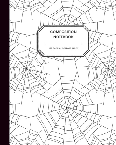 Web of Wonders: Fall & Halloween Journal Notebook – 8x10” – 100 College Ruled Pages – Elegant Spider Web Design in Black & White – Perfect for Kids & Teens