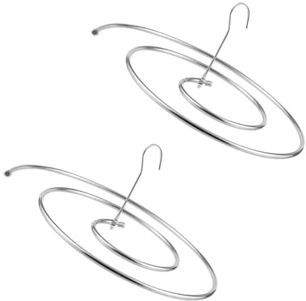 AKOOSY Edelstahl Spiral Quiltständer 2 Stück, Silber, für Bettlaken | Wäscheständer, Spiral Aufhänger, Platzsparend, Wiederverwendbar, 40cm Durchmesser