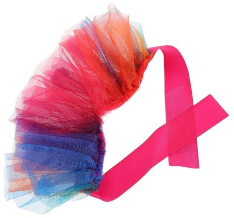 TOYZFRIENDY Buntes Tutu Rock Sommer Hundebekleidung Welpen Kleid Farbiger Regenbogen Tüllrock Leicht Anzuziehen Für Kleine Mittelgroße Hunde