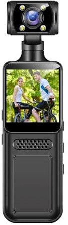 Minicámara 4K HD portátil con vídeo Digital, Ideal for Aficionados al Fitness, visión Nocturna infrarroja, Perfecta for Bicicleta y Deportes(with 128GB Card)