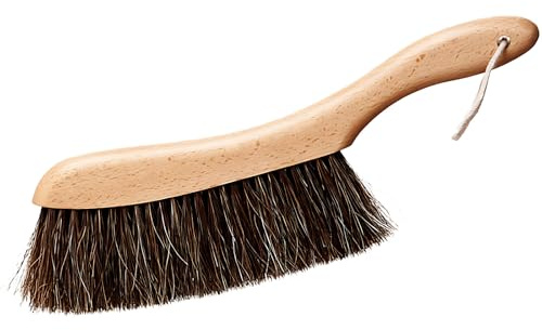 Tressify Cepillo de crin de caballo para cama, mango de madera de haya, 33 cm